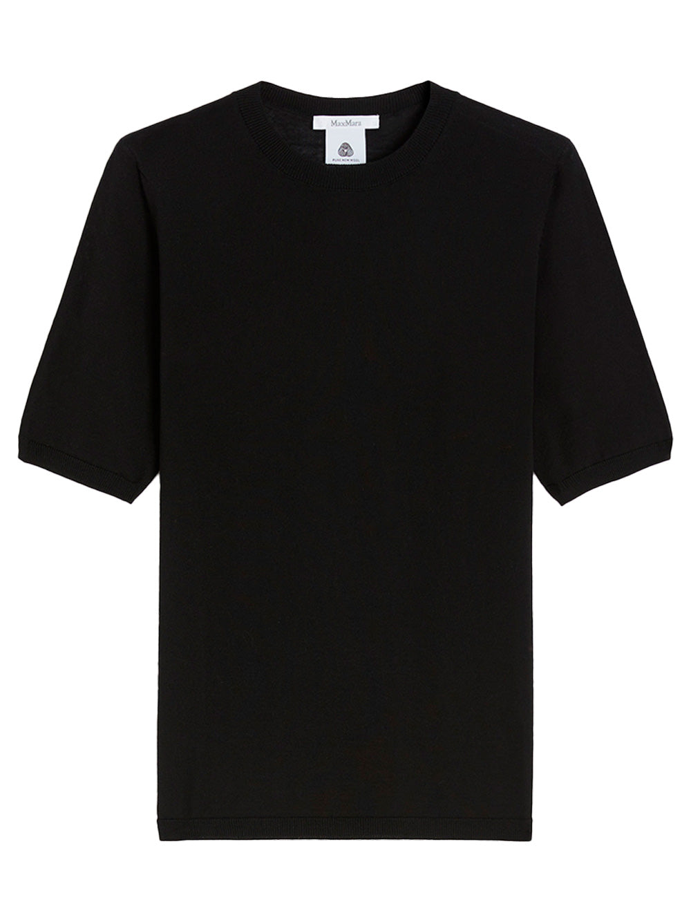 SHORT-SLEEVED BASIC WOOL SWEATER