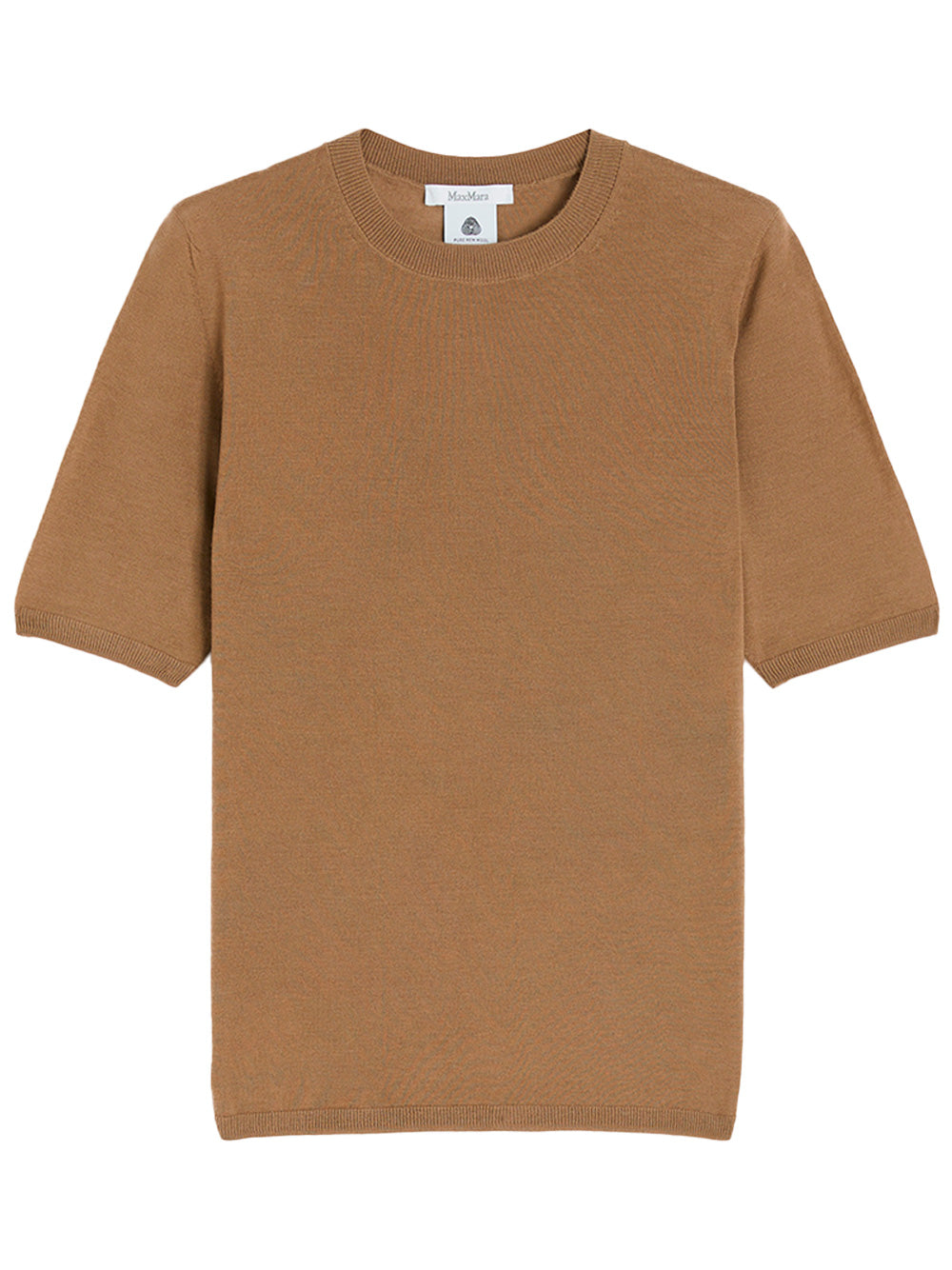 SHORT-SLEEVED BASIC WOOL SWEATER