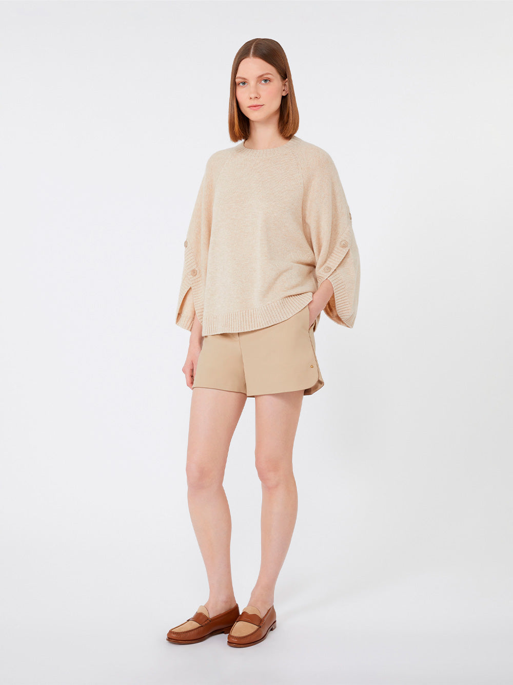 CROSSOVER DETAIL OVERSIZED WOOL AND CASHMERE SWEATER