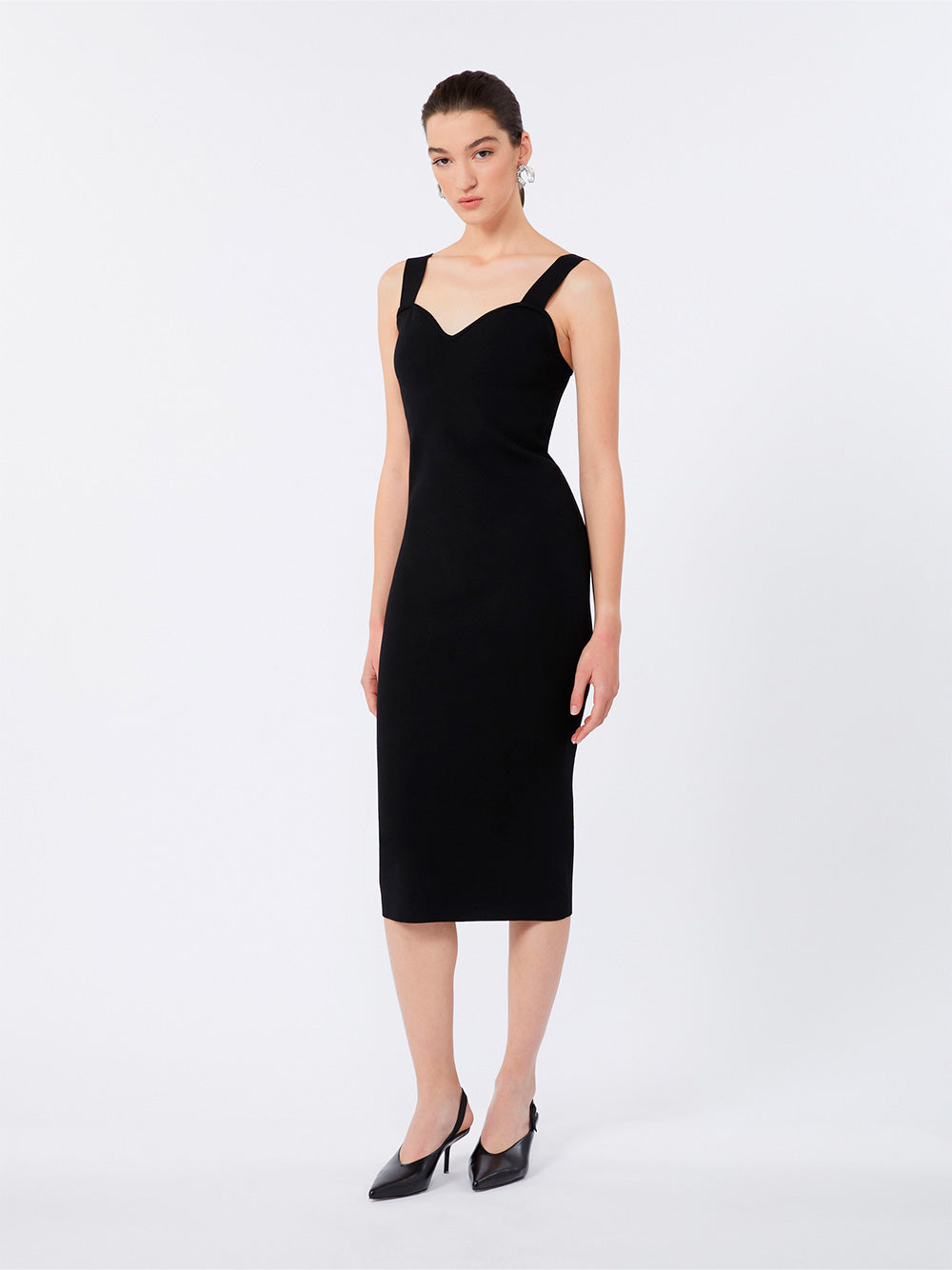 VISCOSE SHEATH MIDI DRESS