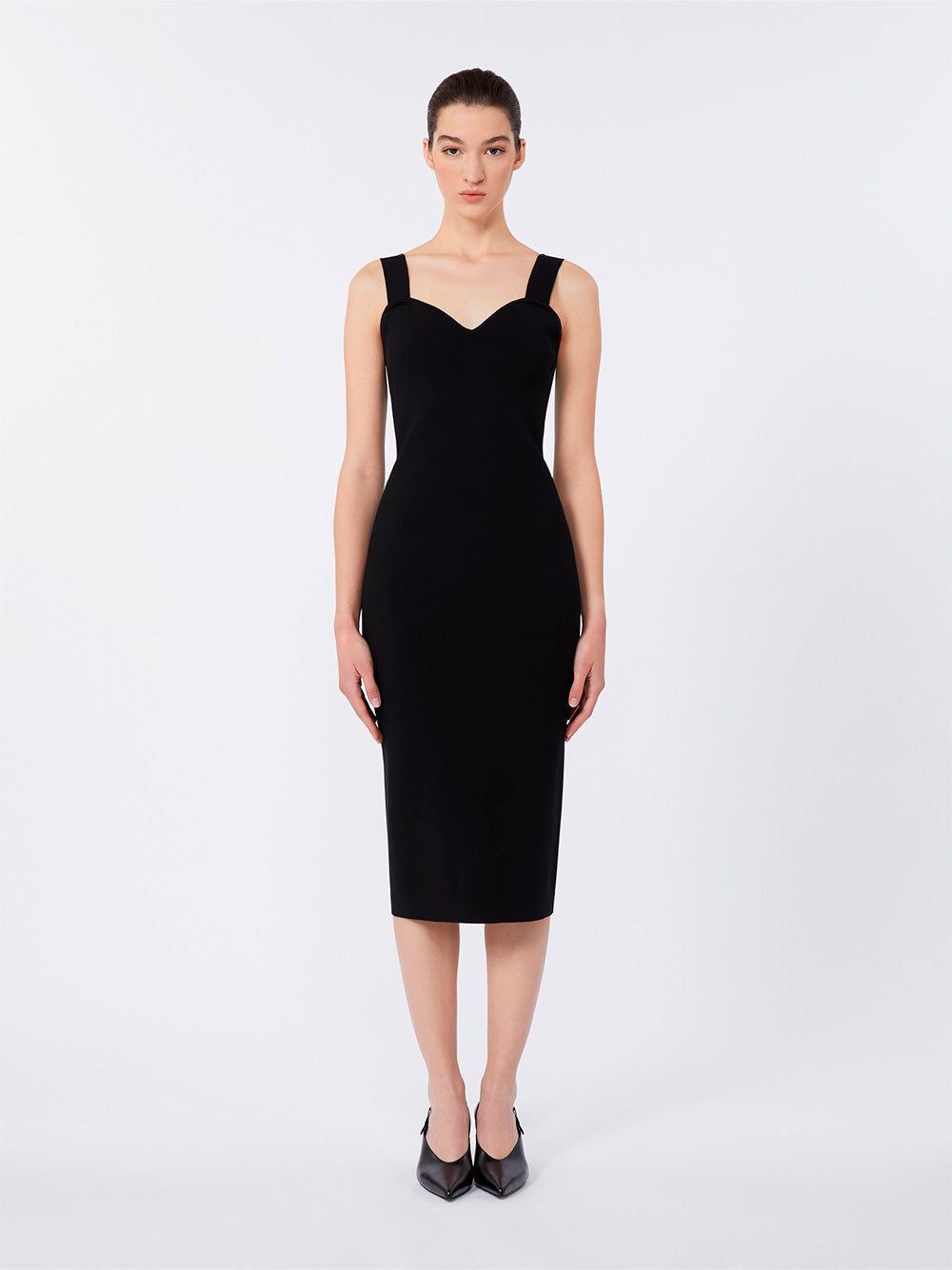 VISCOSE SHEATH MIDI DRESS