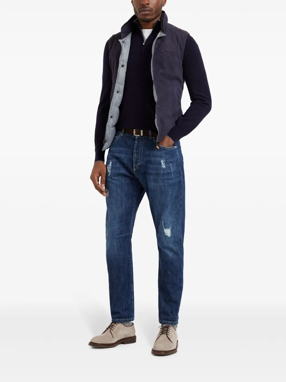 CASHMERE SWEATER WITH HALF ZIP