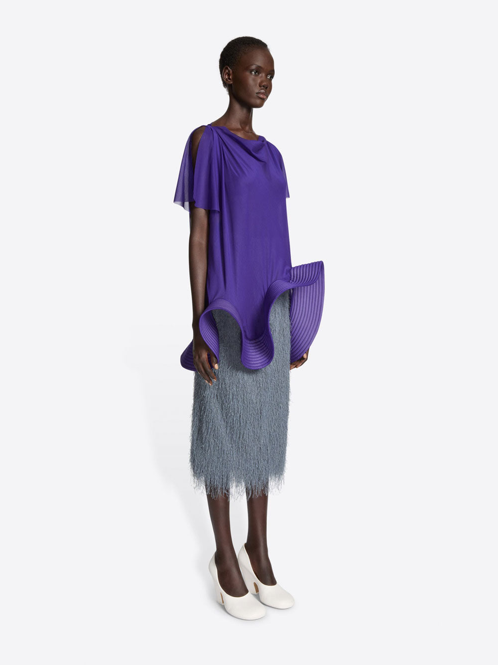 SOKNA LIGHTWEIGHT FRINGED MIDI SKIRT