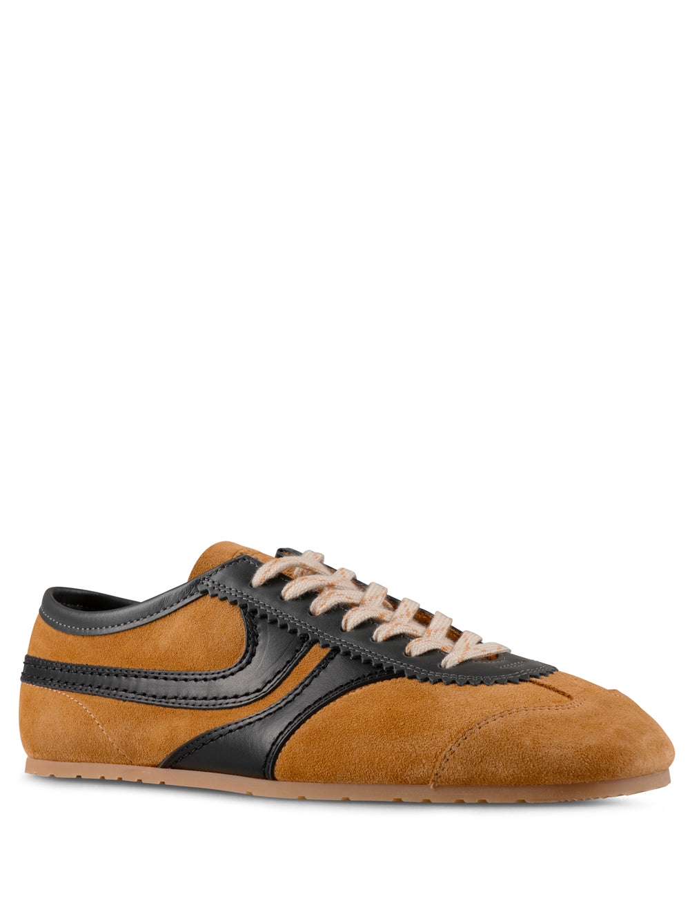 DOUBLE LACING SUEDE SNEAKERS WITH LEATHER INSERTS