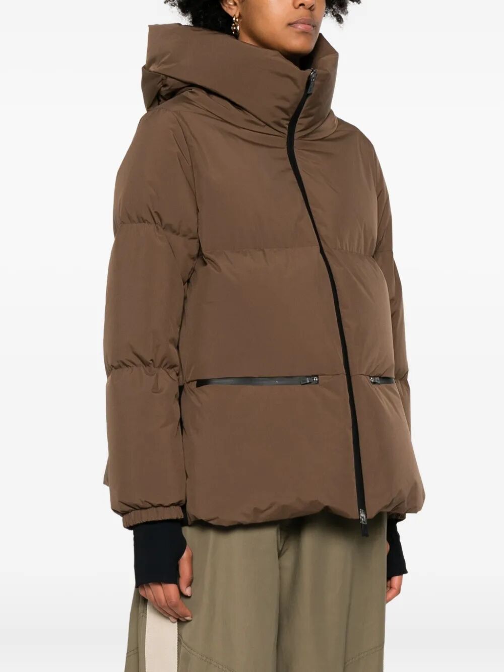 2LAYERS HOODED SHORT DOWN JACKET