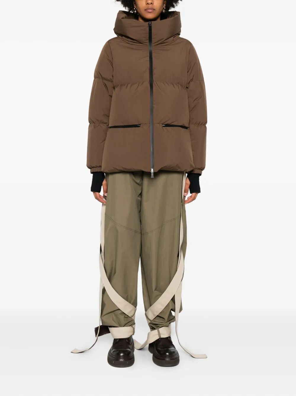 2LAYERS HOODED SHORT DOWN JACKET