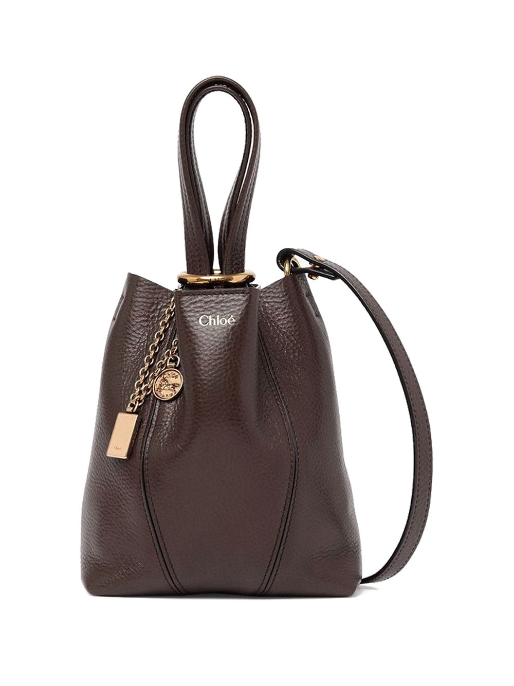 SMALL CHLOÉ SPIN TOTE BAG IN GRAINED LEATHER