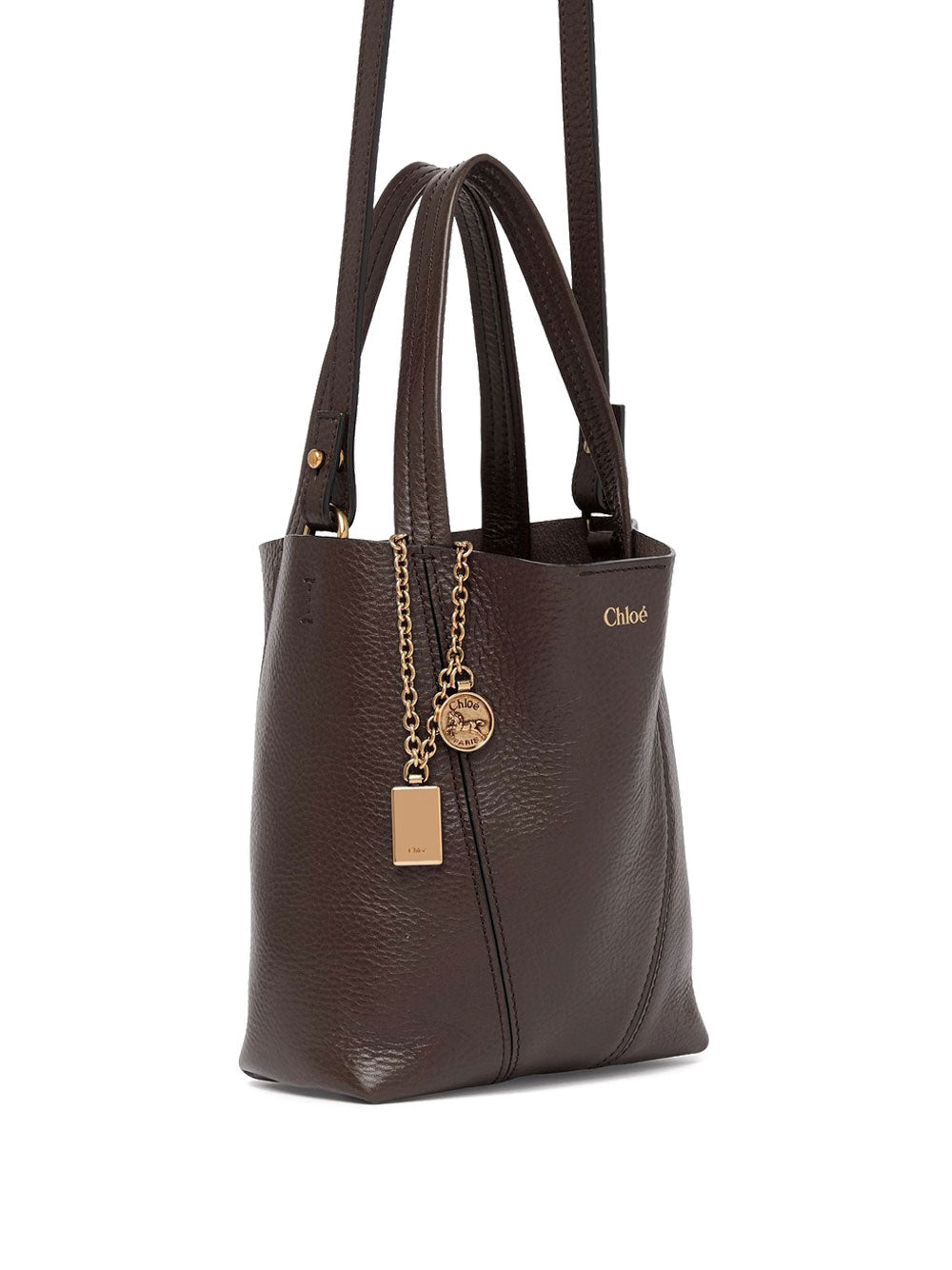 SMALL CHLOÉ SPIN TOTE BAG IN GRAINED LEATHER