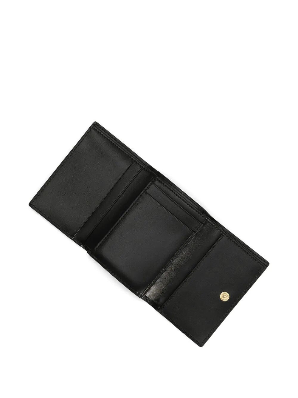 POLISHED CALFSKIN ROSE PRINT TRIFOLD WALLET