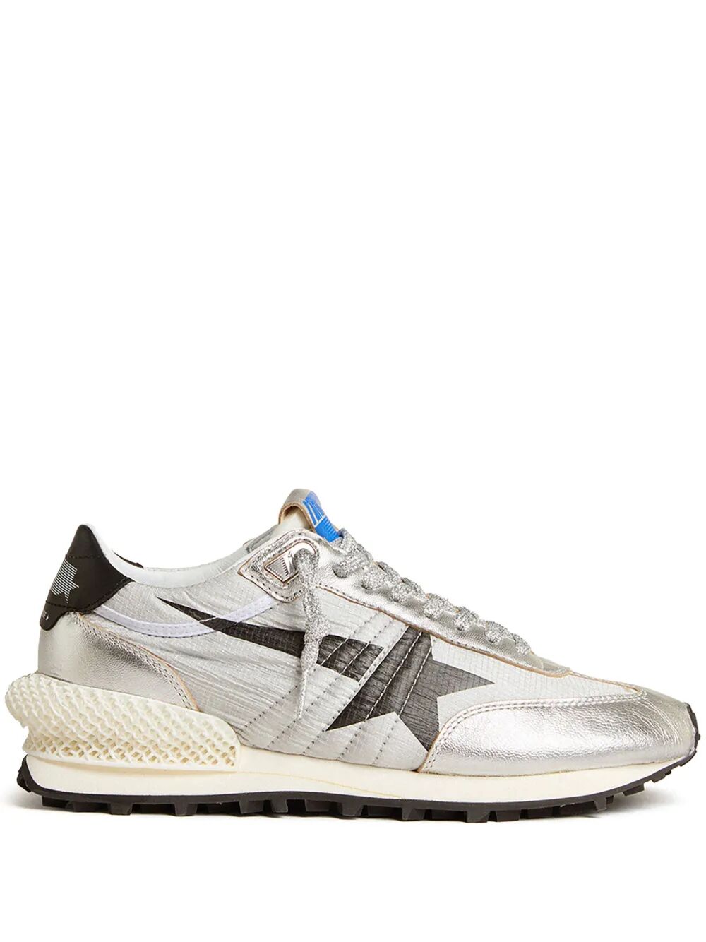 MARATHON NYLON SNEAKERS WITH SILVER RIPSTOP AND BLACK STAR