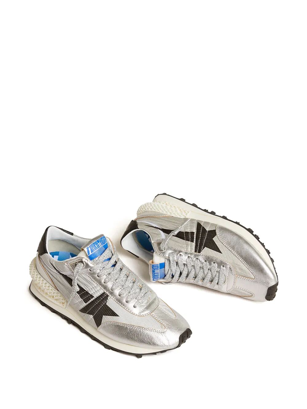 MARATHON NYLON SNEAKERS WITH SILVER RIPSTOP AND BLACK STAR