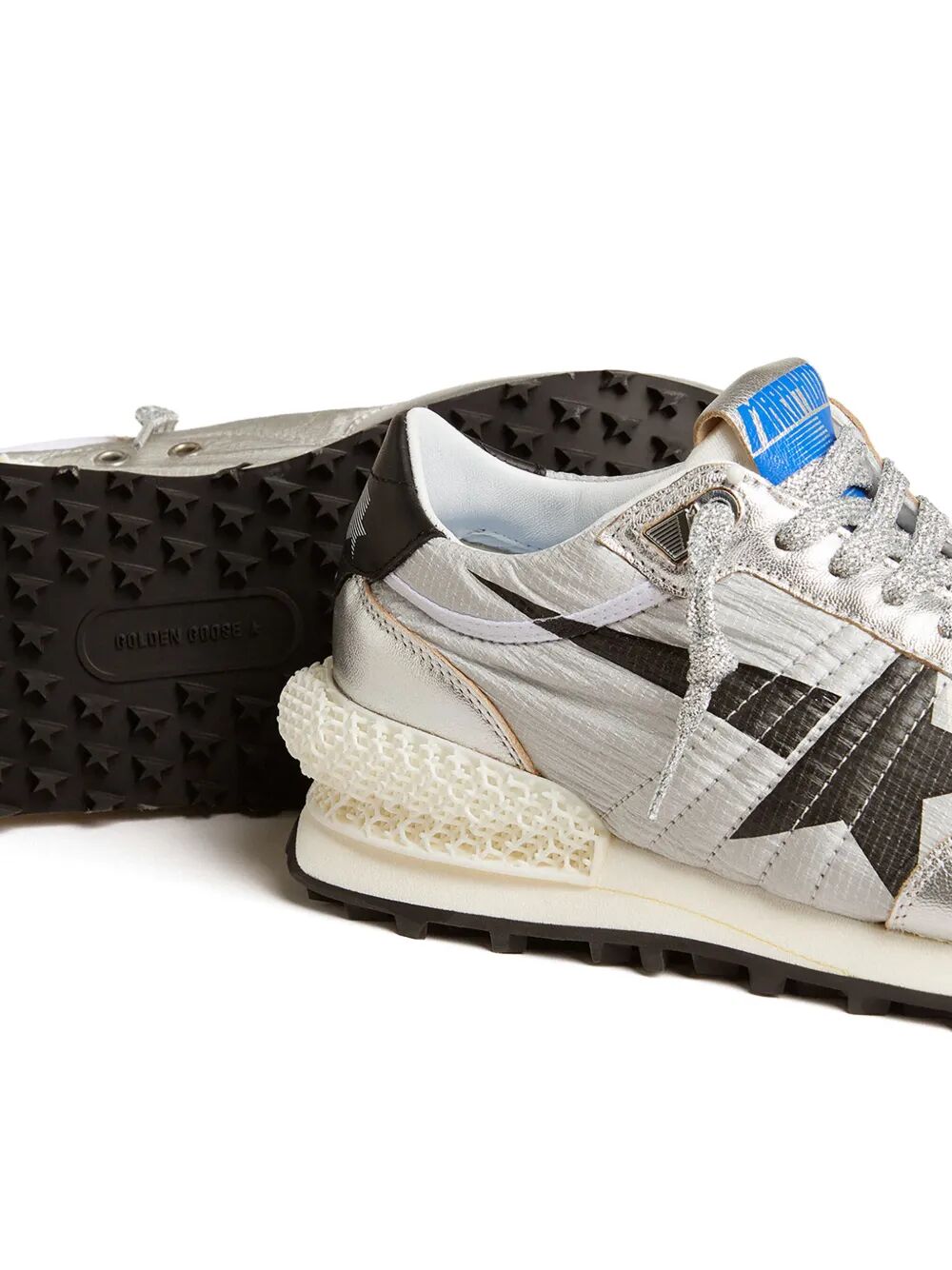 MARATHON NYLON SNEAKERS WITH SILVER RIPSTOP AND BLACK STAR