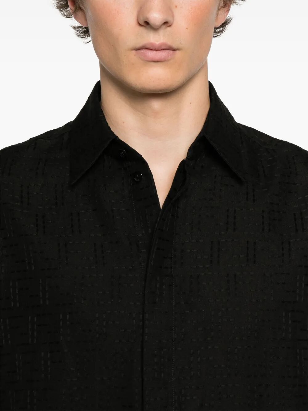 LINEN FF JACQUARD OVERSIZE SHIRT
