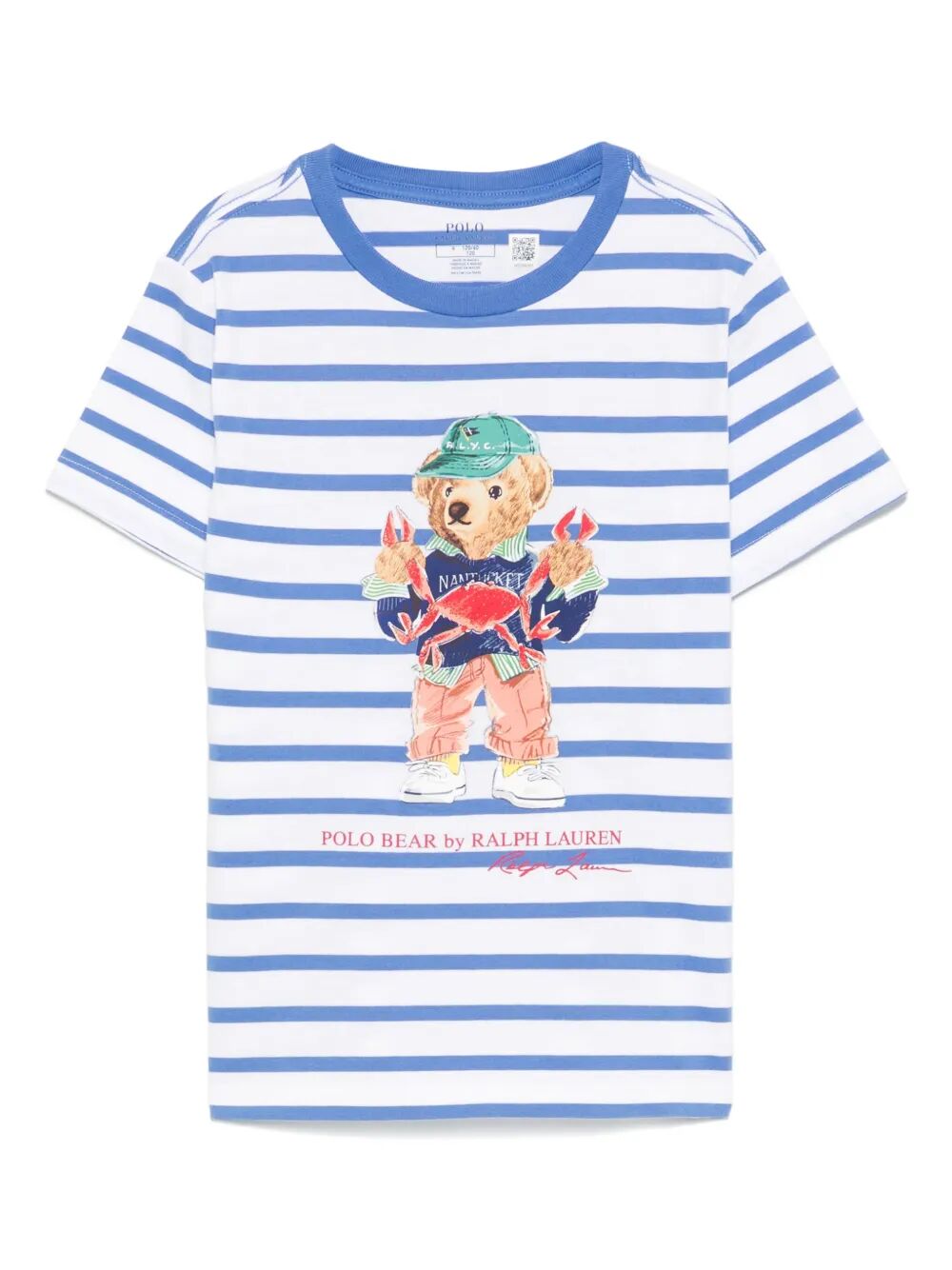 POLO BEAR COTTON JERSEY STRIPED T-SHIRT