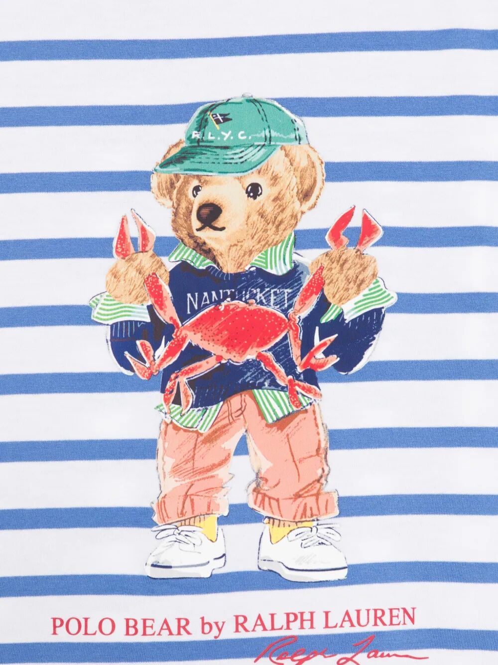 POLO BEAR COTTON JERSEY STRIPED T-SHIRT