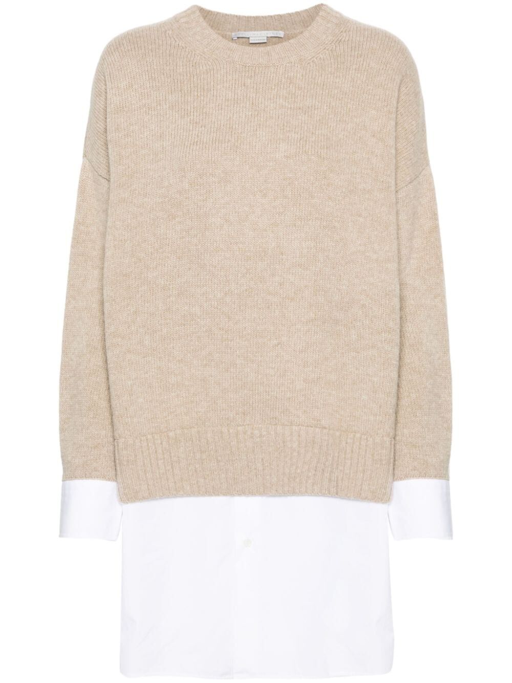 MAGLIONE STRATIFICATO IN LANA E COTONE