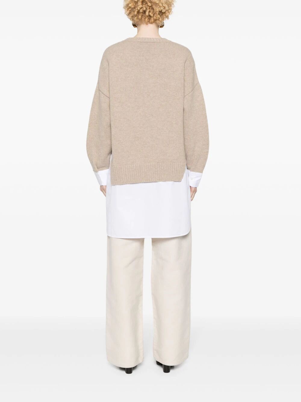 MAGLIONE STRATIFICATO IN LANA E COTONE