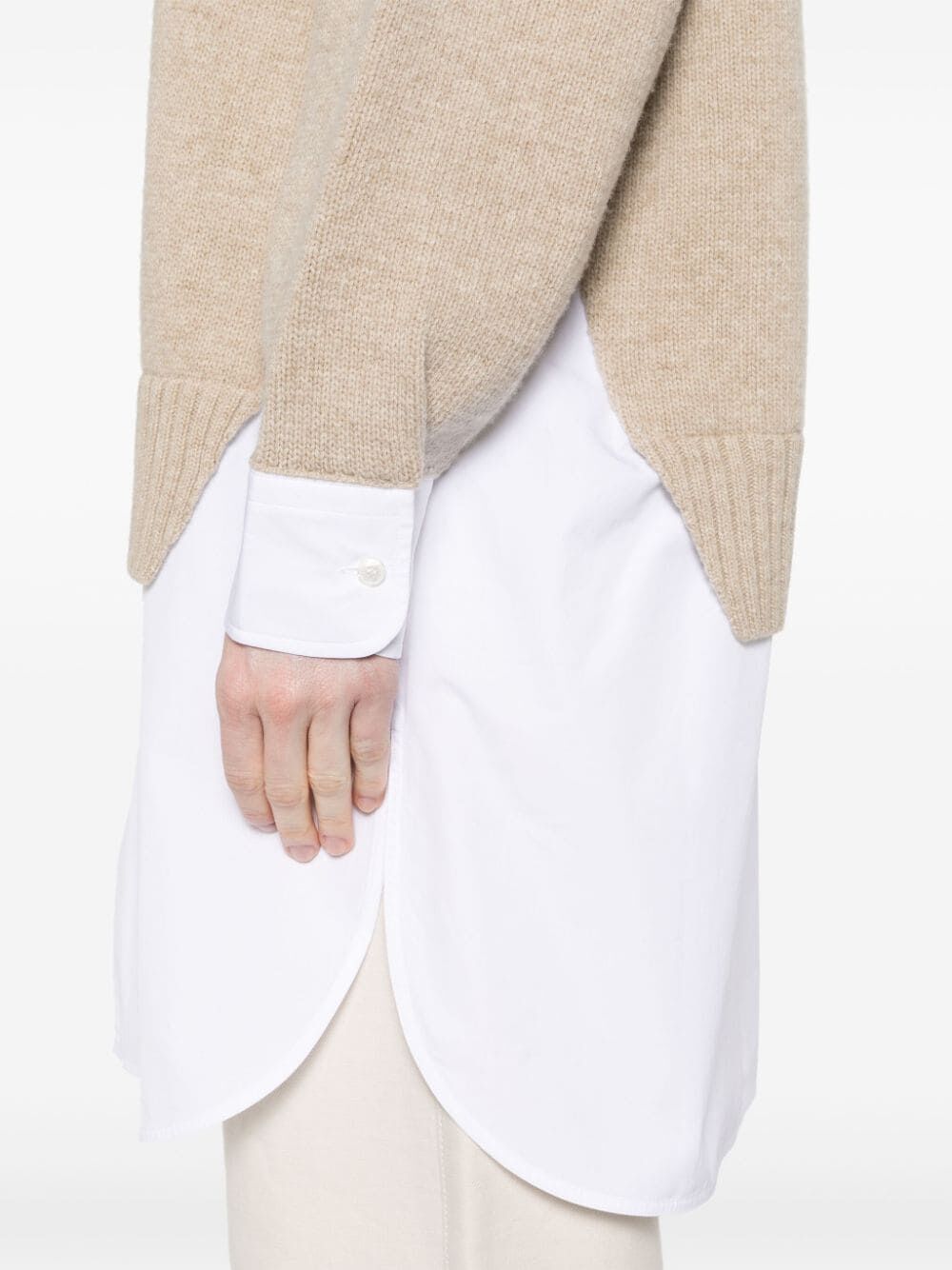 MAGLIONE STRATIFICATO IN LANA E COTONE