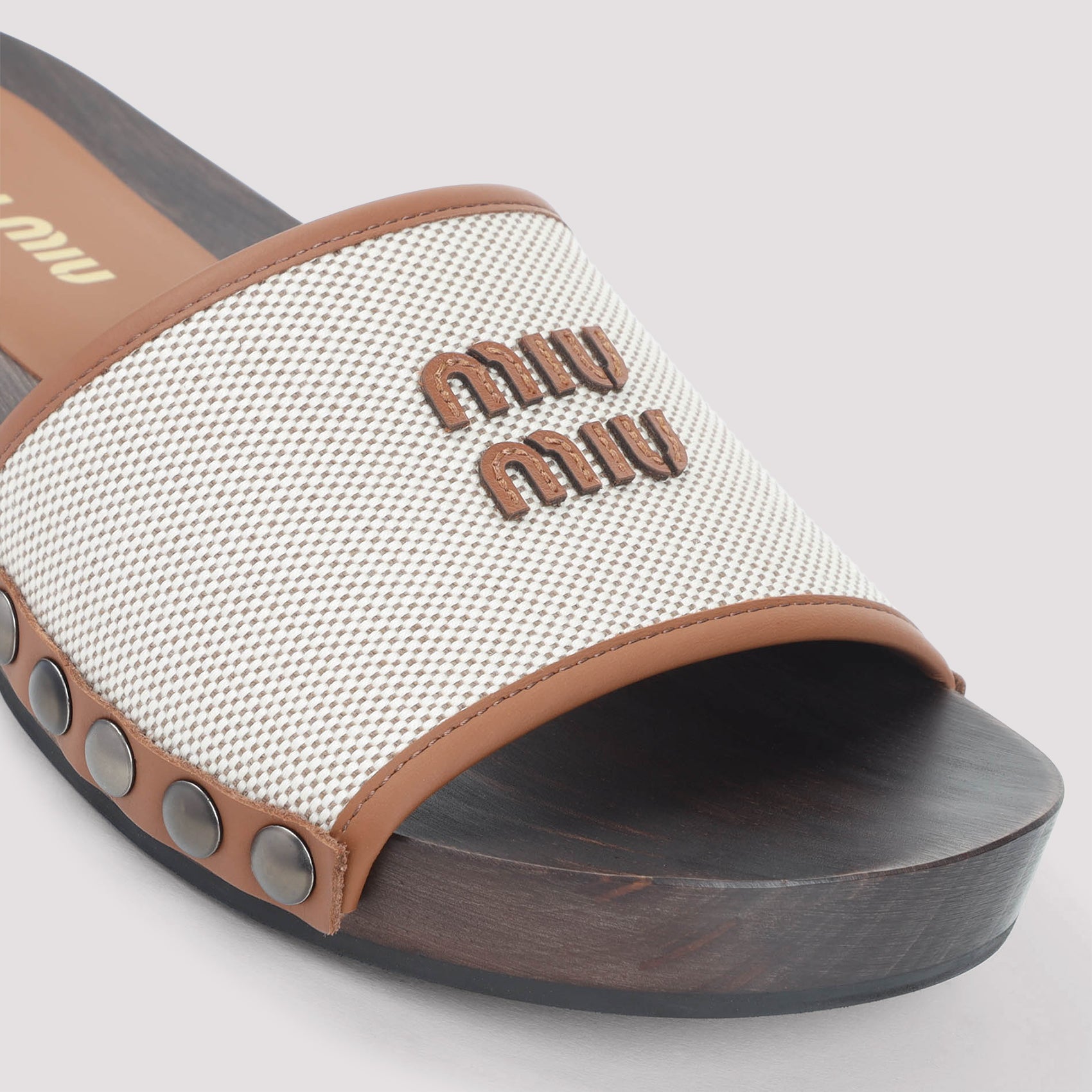 Canvas and Leather Clogs
