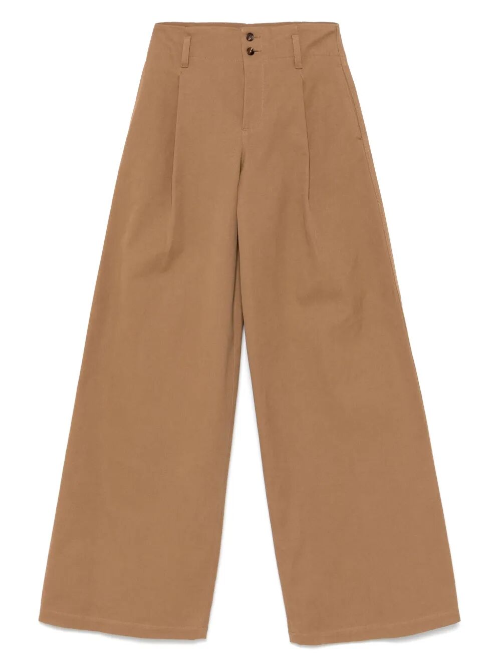 HIGH-RISE AND WIDE-LEG COTTON CANVAS TROUSERS