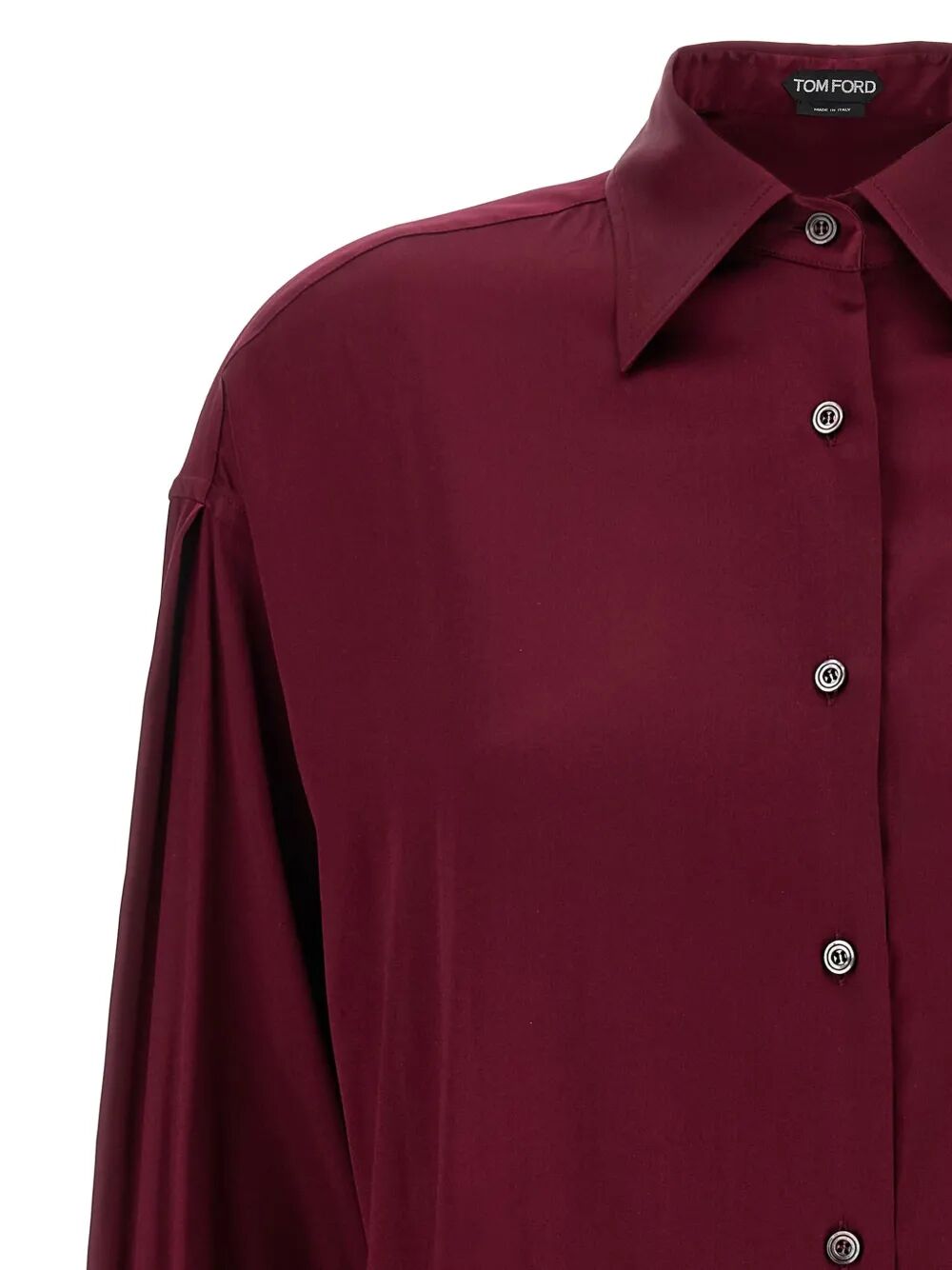 STRETCH SILK SATIN RELAXED FIT SHIRT