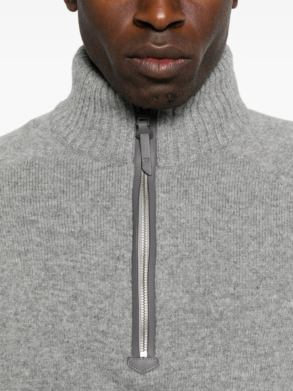 CASHMERE LAMBSWOOL HALF ZIP SWEATER