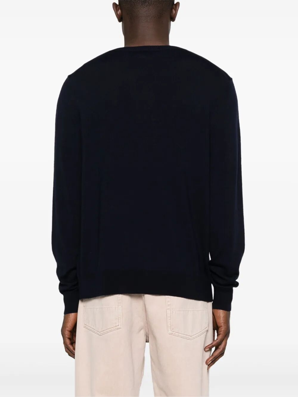 EMBROIDERED-LOGO WOOL CREW NECK SWEATER