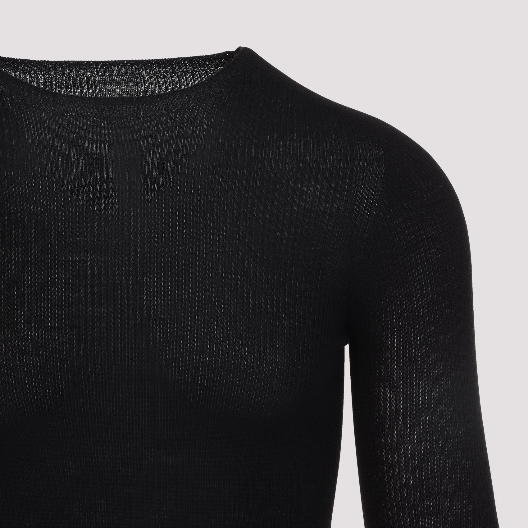 Ribbed Round Neck Pullover