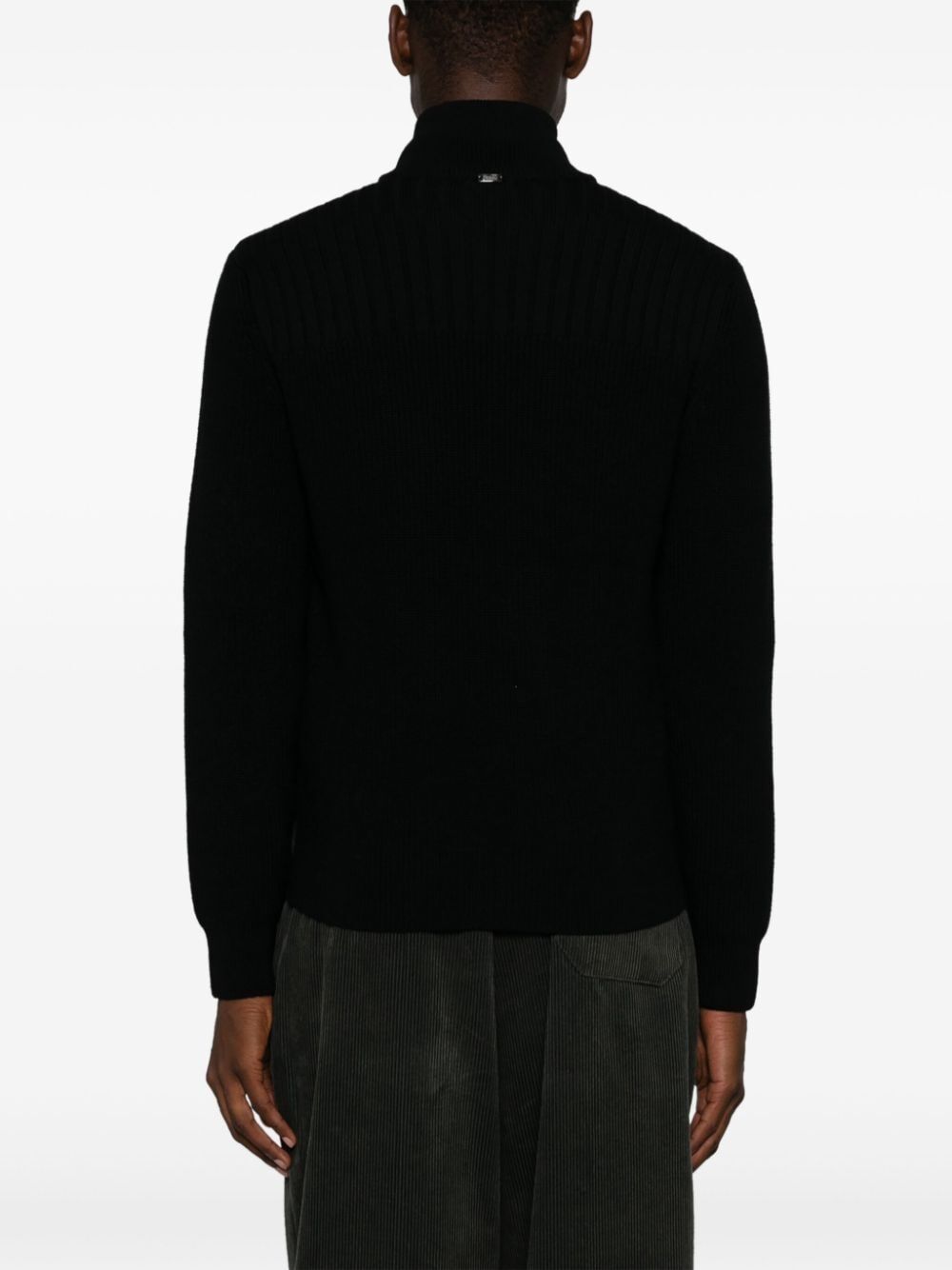 NYLON AND WOOL PADDED CARDIGAN