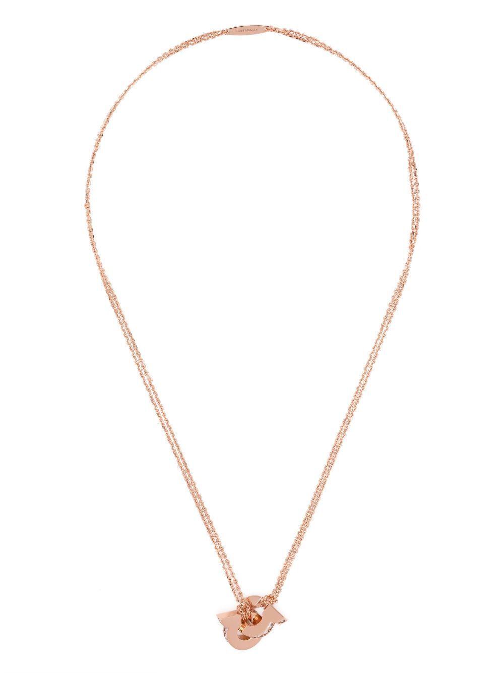 DOUBLE GANCINI PENDANT NECKLACE