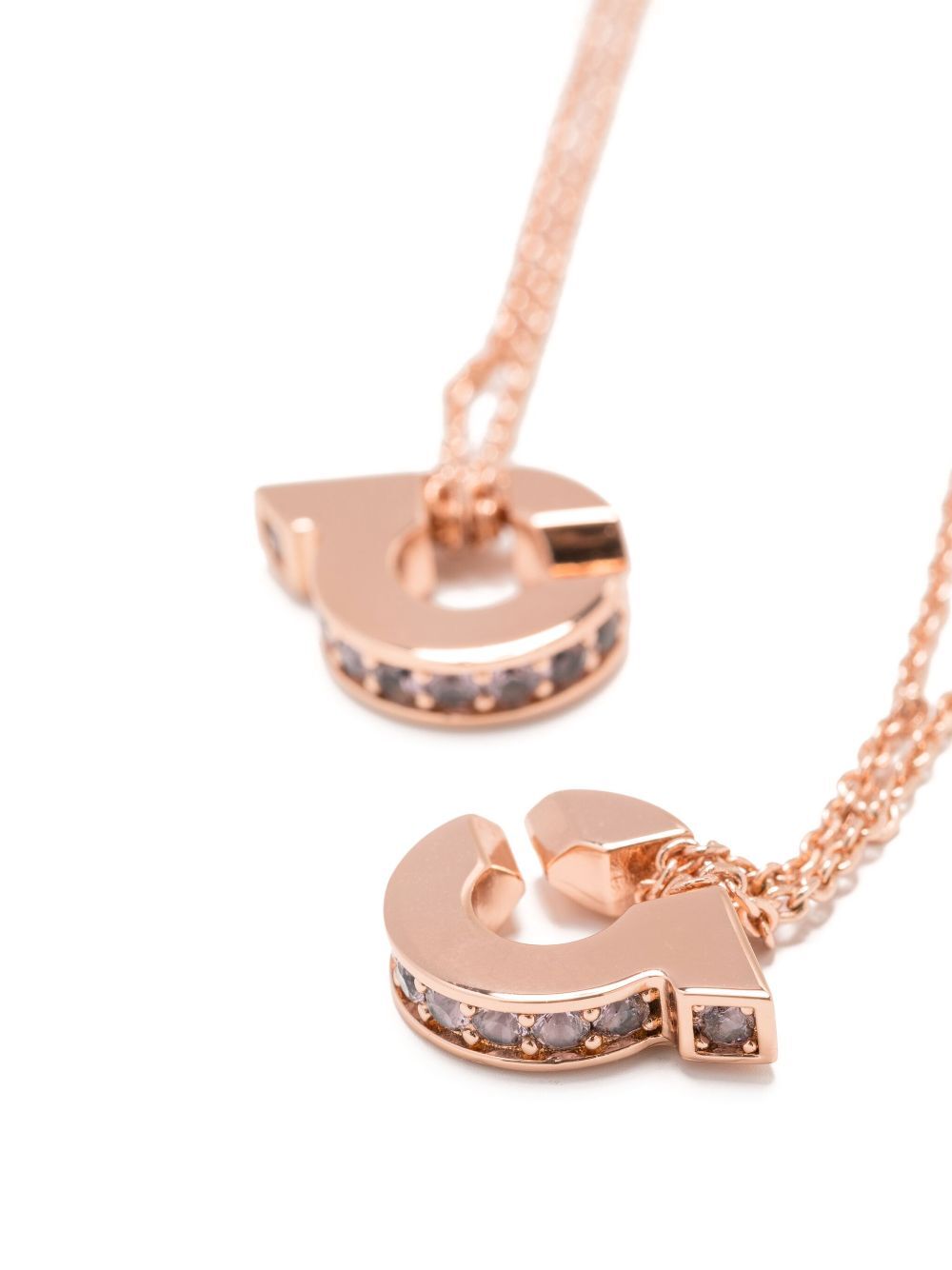 DOUBLE GANCINI PENDANT NECKLACE