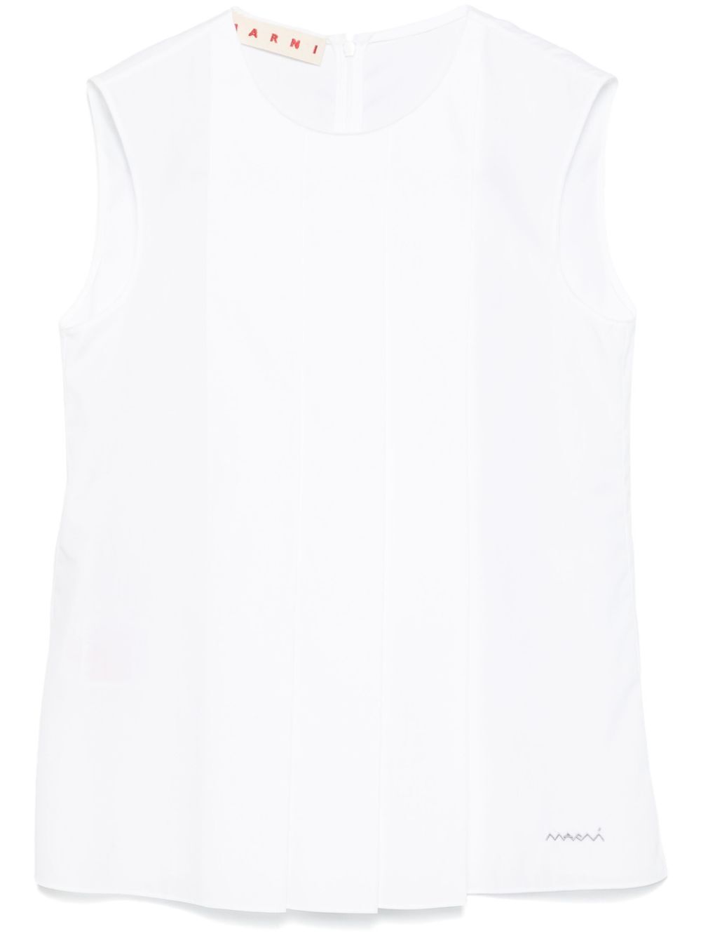 PLEAT-DETAIL SLEEVELESS BLOUSE
