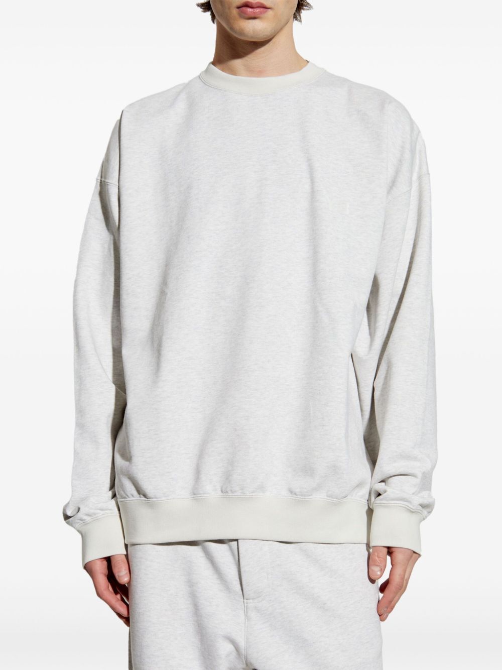 FRENCH TERRY CREW NECK MÉLANGE EFFECT SWEATSHIRT