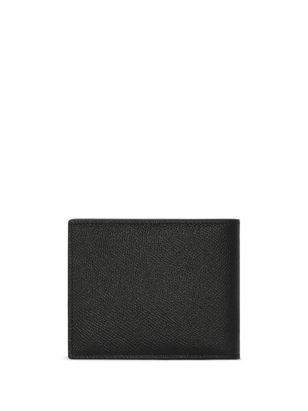 CALFSKIN BI-FOLD WALLET WITH COIN POCKET AND LOGO TAG