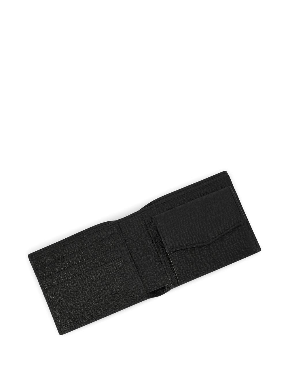 CALFSKIN BI-FOLD WALLET WITH COIN POCKET AND LOGO TAG