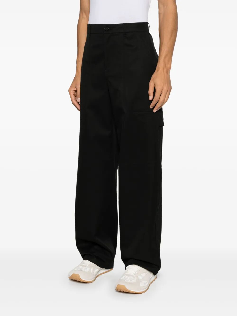 STRAIGHT LEG COTTON CARGO TROUSERS