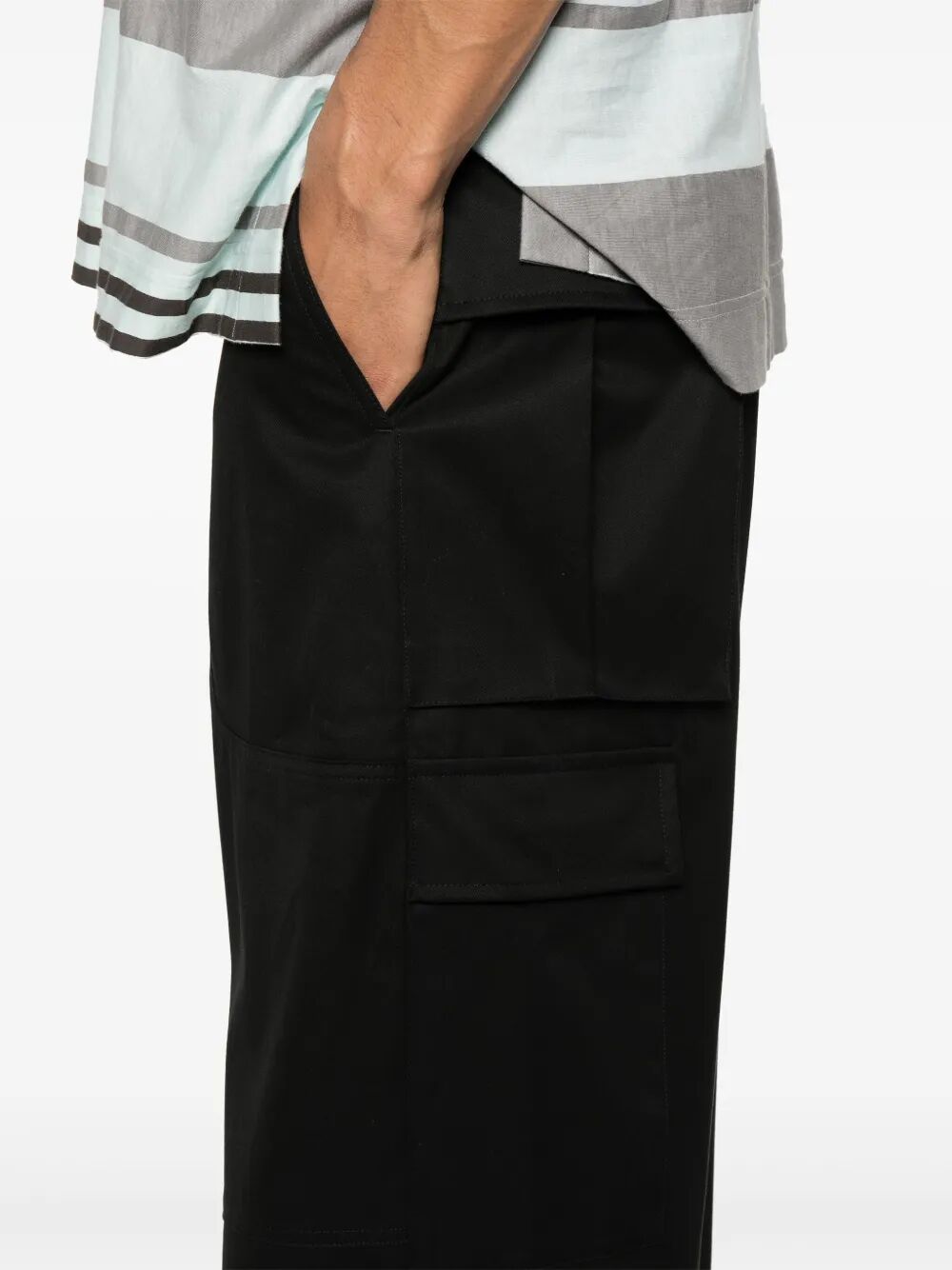 STRAIGHT LEG COTTON CARGO TROUSERS