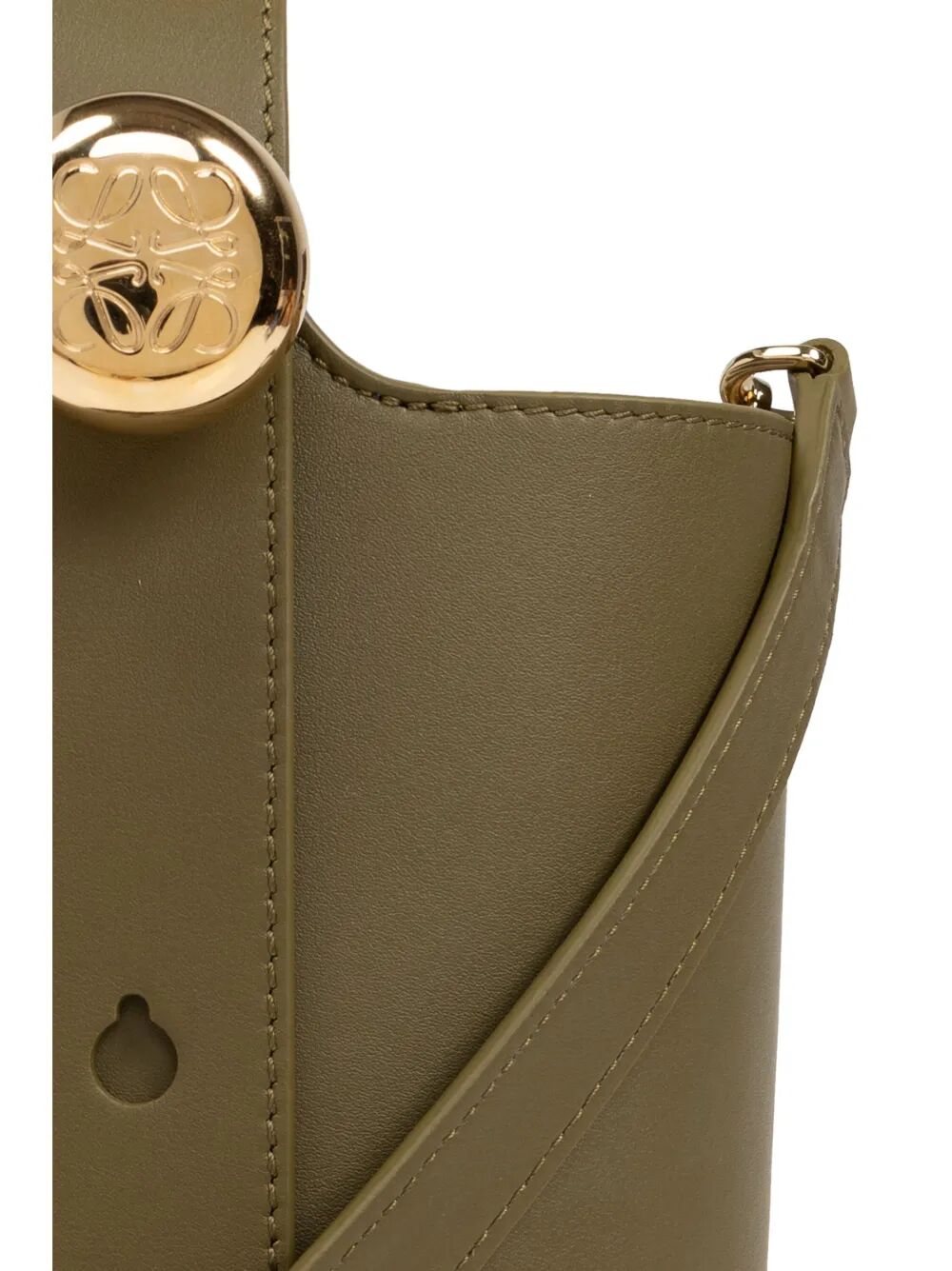 SMOOTH LEATHER MINI PEBBLE BUCKET BAG