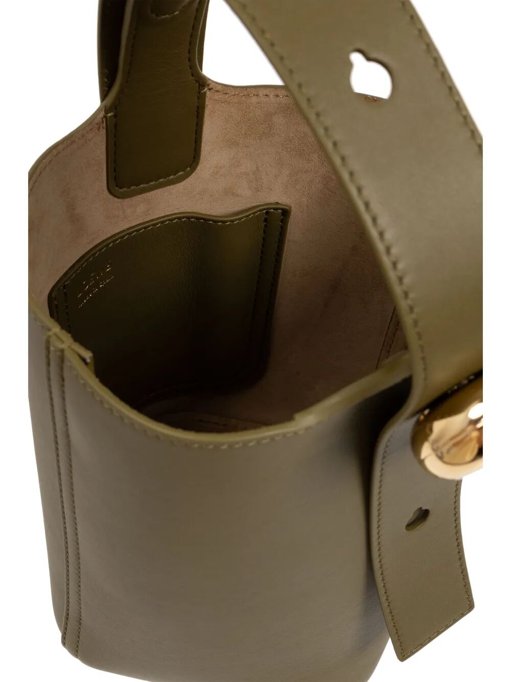 SMOOTH LEATHER MINI PEBBLE BUCKET BAG