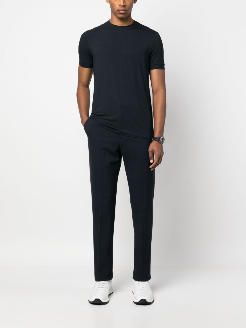 ICON CREW-NECK T-SHIRT IN STRETCH VISCOSE JERSEY