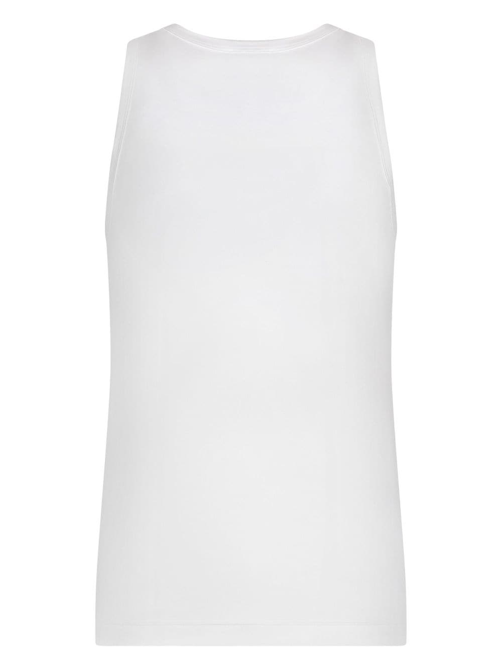 STRETCH COTTON TANK TOP WITH LOGO LABEL