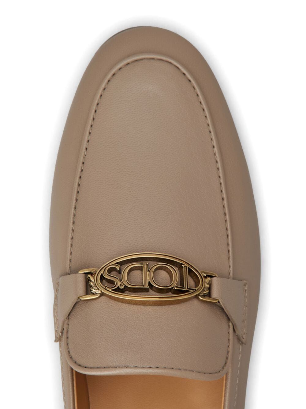 MOCASSINO IN PELLE LOGO OVALE