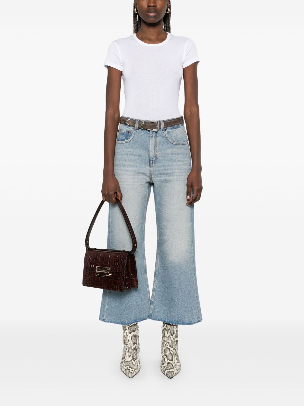WIDE LEG CROPPED JEANS