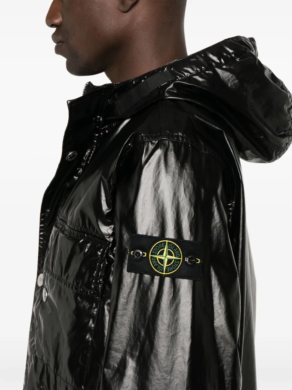 ULTRA-LIGHT COTTON LAMINATED HOODED PADDED JACKET