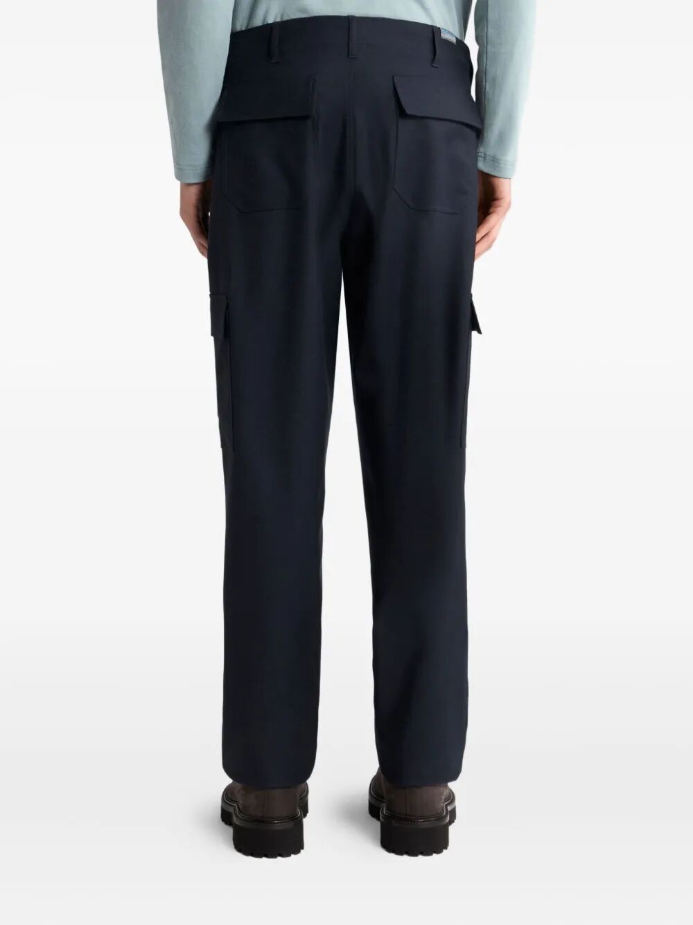 WOOL FLANNEL CARGO TROUSERS