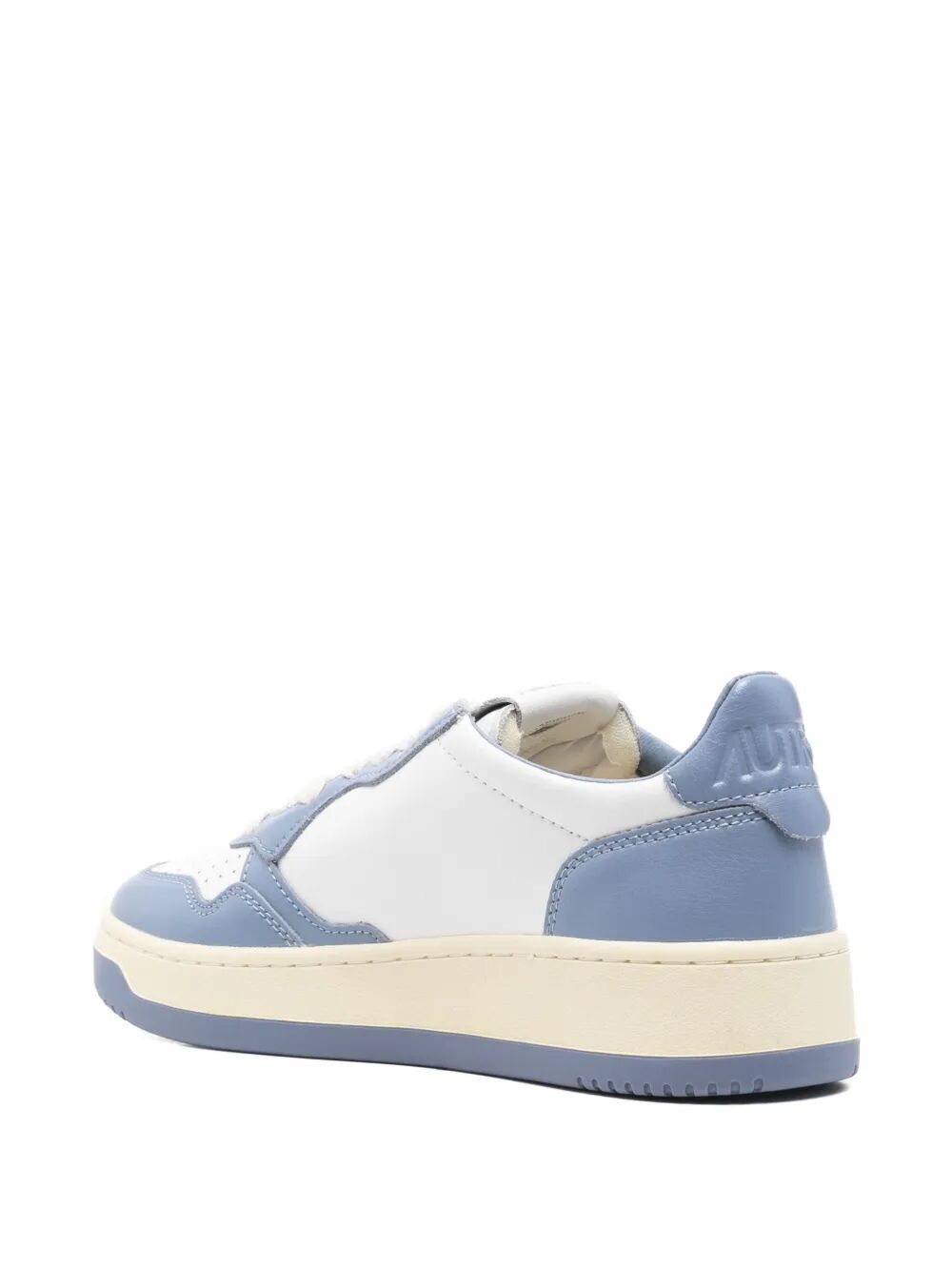 MEDALIST LOW SNEAKERS BICOLOR IN WHITE AND TEMPEST LEATHER