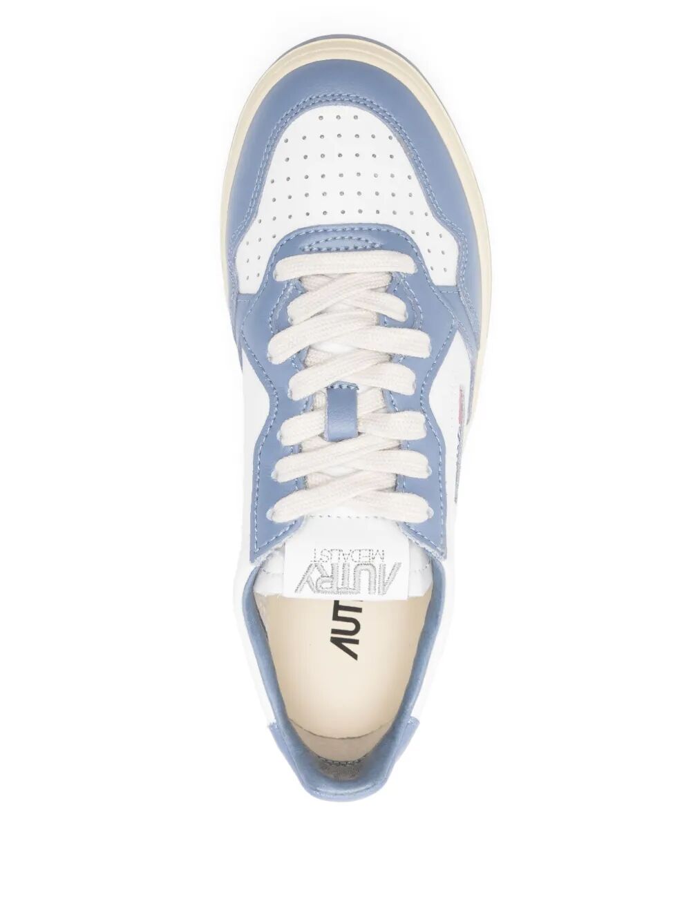 MEDALIST LOW SNEAKERS BICOLOR IN WHITE AND TEMPEST LEATHER