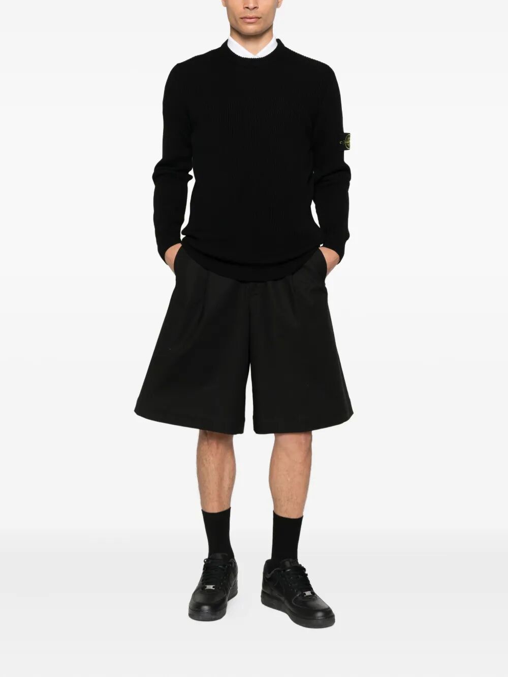 KNIT CREWNECK SWEATER IN FULL RIB RWS WOOL