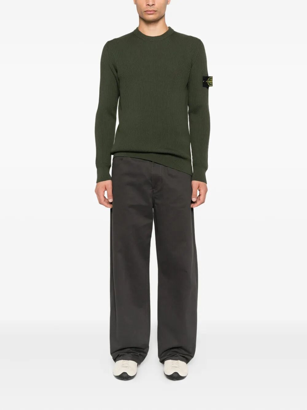 KNIT CREWNECK SWEATER IN FULL RIB RWS WOOL