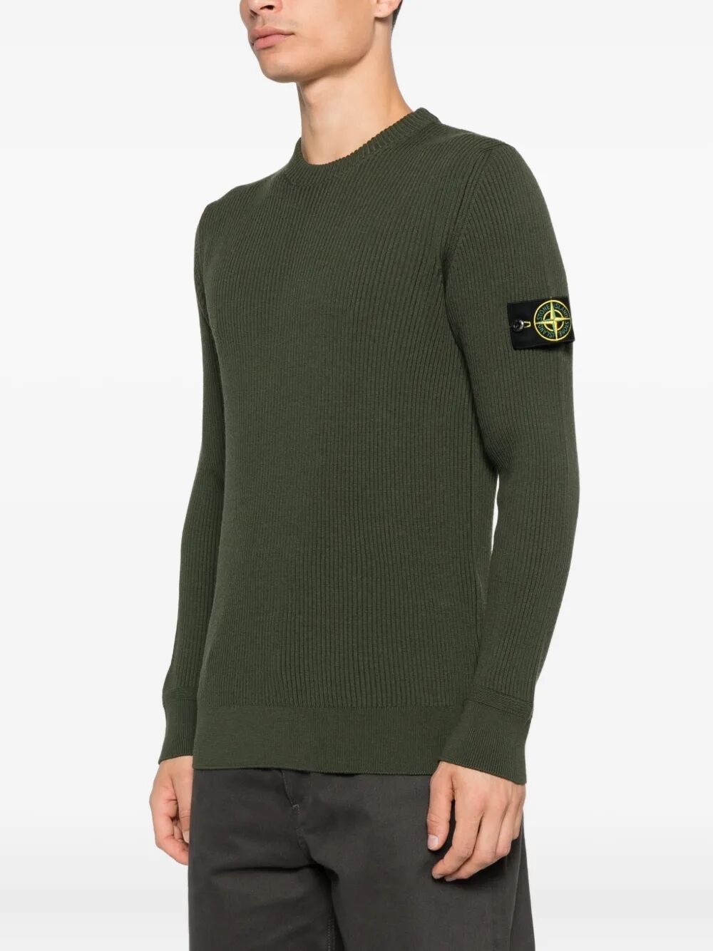 KNIT CREWNECK SWEATER IN FULL RIB RWS WOOL